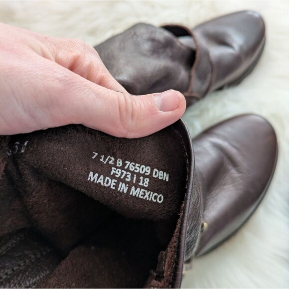 Frye Veronica Short Moto Boots Size 7.5 Dark Brown Leather Ankle Calf Booties - Picture 12 of 13